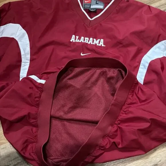 90s Nike Team Alabama Crimson Tide Clima Fit Windbreaker Pullover Jacket